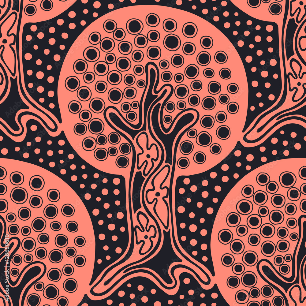 Graphic black abstract tree