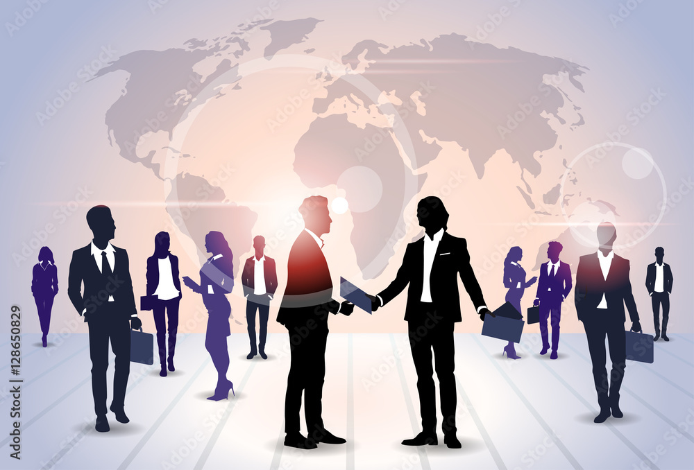 Business People Group Silhouette Meeting Speak Discussion Communication Concept Vector Illustration Business People Group Silhouette Meeting Speak Discussion Communication Concept Vector Illustration