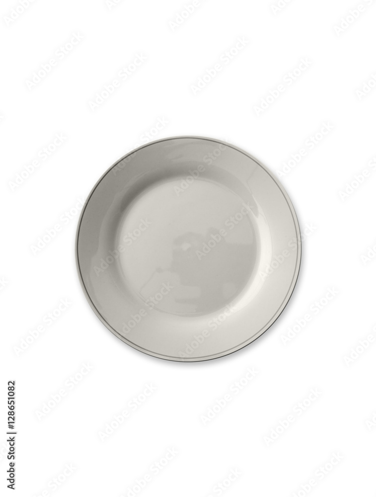 Isolated empty plate on white color background Isolated empty plate on white color background