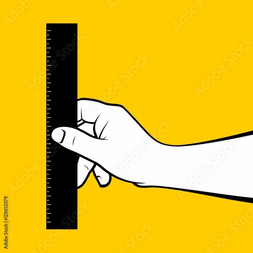 Man hand using ruler