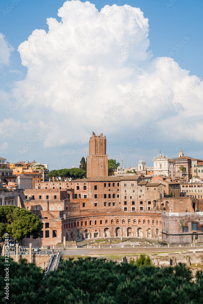 View of the Torre delle Milizie  in Rome, Italy