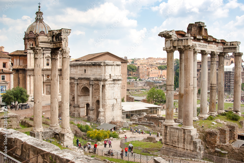 Impressive ancient remnants of Romanesque architecture, Rome