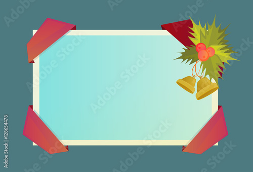 Decorated Frame New Year Christmas Present Celebration Holiday Vector Illustration