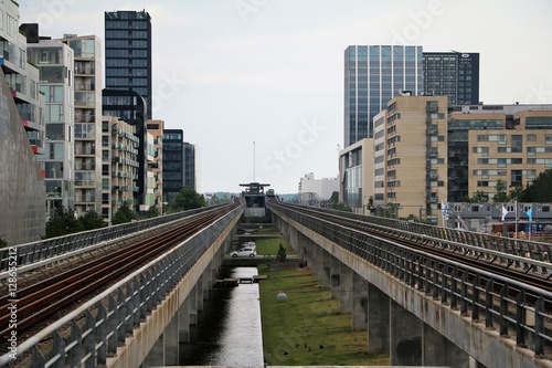 Railway tracks of the Copenhagen Metro, Denmark Scandinavia
