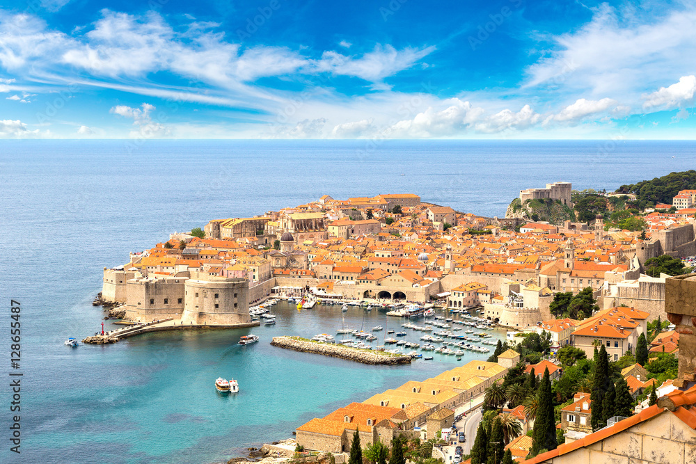 Aerial view of old city Dubrovnik