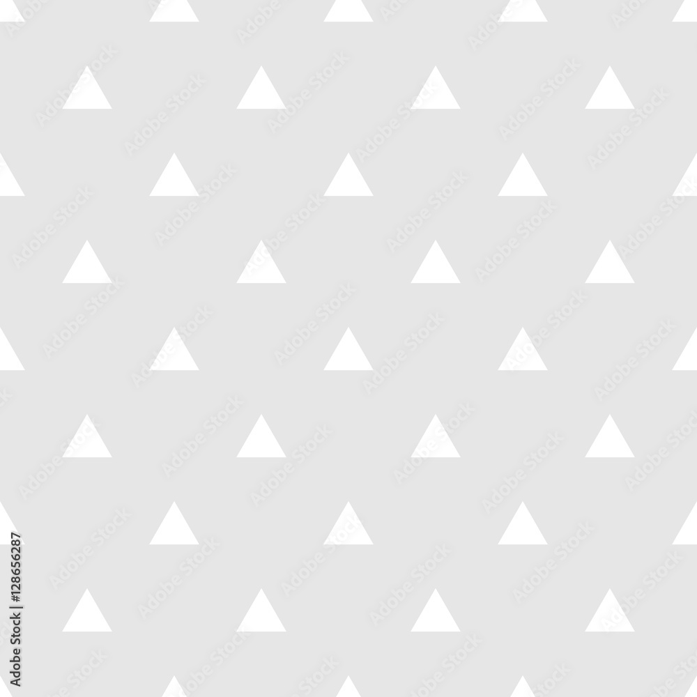 Tile vector pattern with white triangles on grey background Tile vector pattern with white triangles on grey background