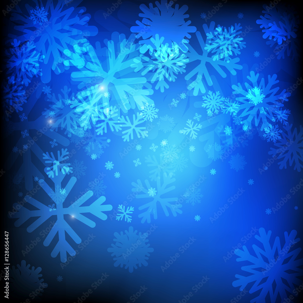 Vector : Ice crystal on blue background Vector : Ice crystal on blue background
