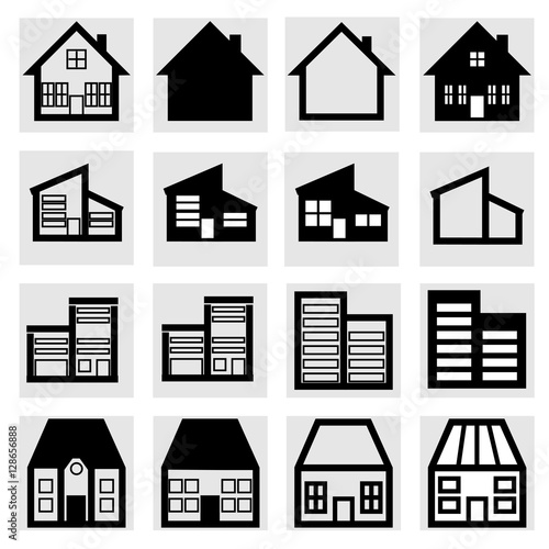Set of icons of houses