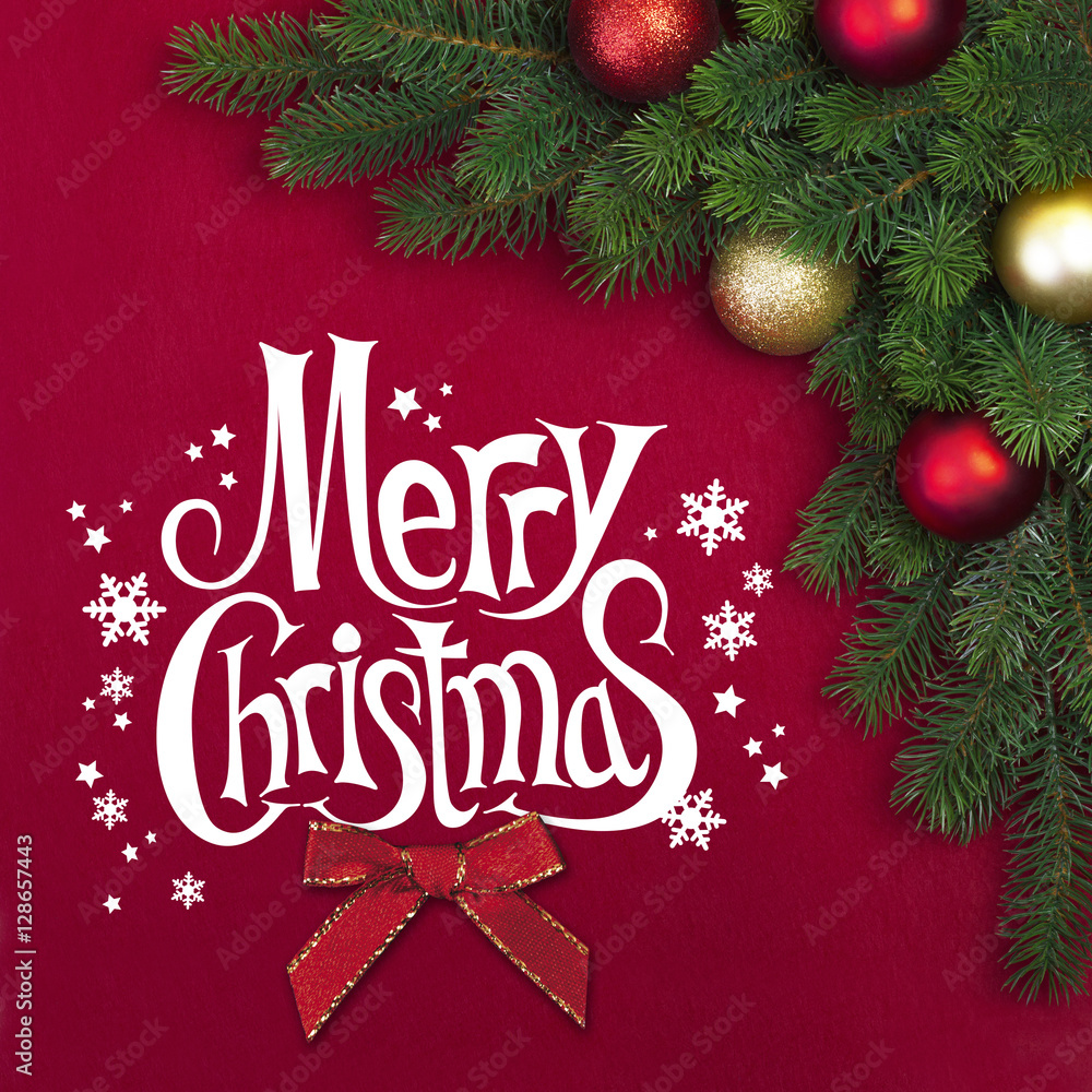 Corner Christmas fir branch Corner Christmas fir branch