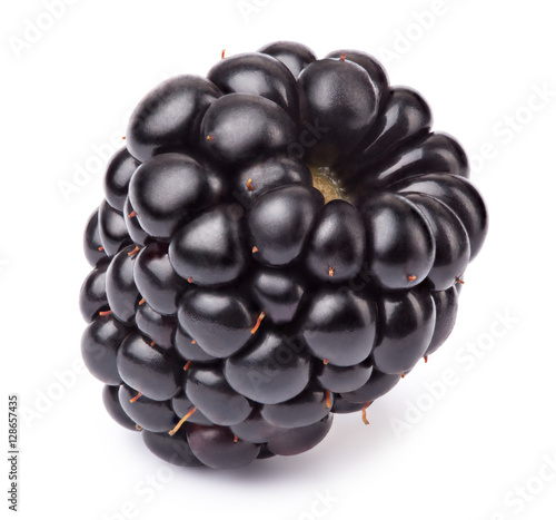 Ripe blackberry isolated on white background with clipping path