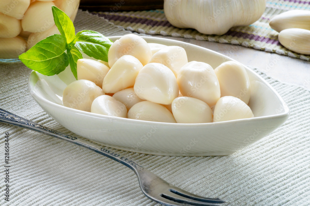 Fresh organic garlic pickled Fresh organic garlic pickled