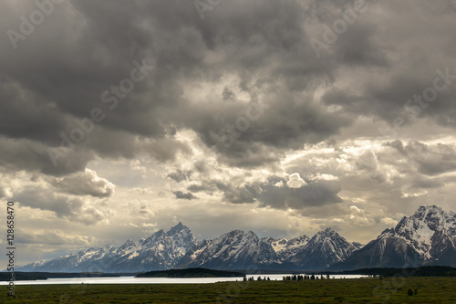 Bild auf Leinwand Jackson Lake, Wyoming / Clouds before the storm over Jackson Lake in Grand Teton