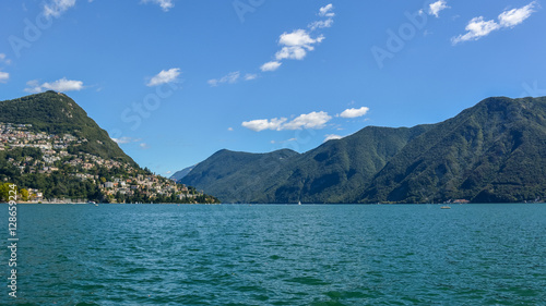 Lake Lugano is the largest lake in Italy. It is located in Northern Italy, about half-way between Brescia and Verona, and between Venice and Milan photo