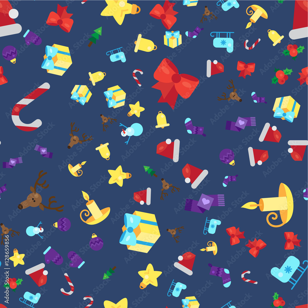 Obraz premium Merry Christmas Seamless Pattern