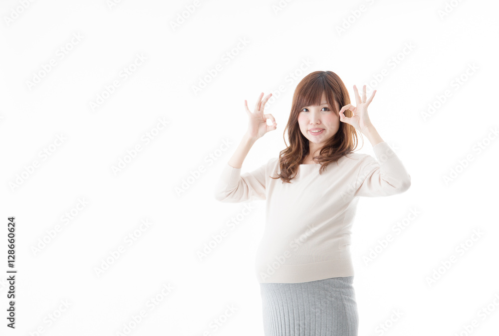 妊婦・白バック