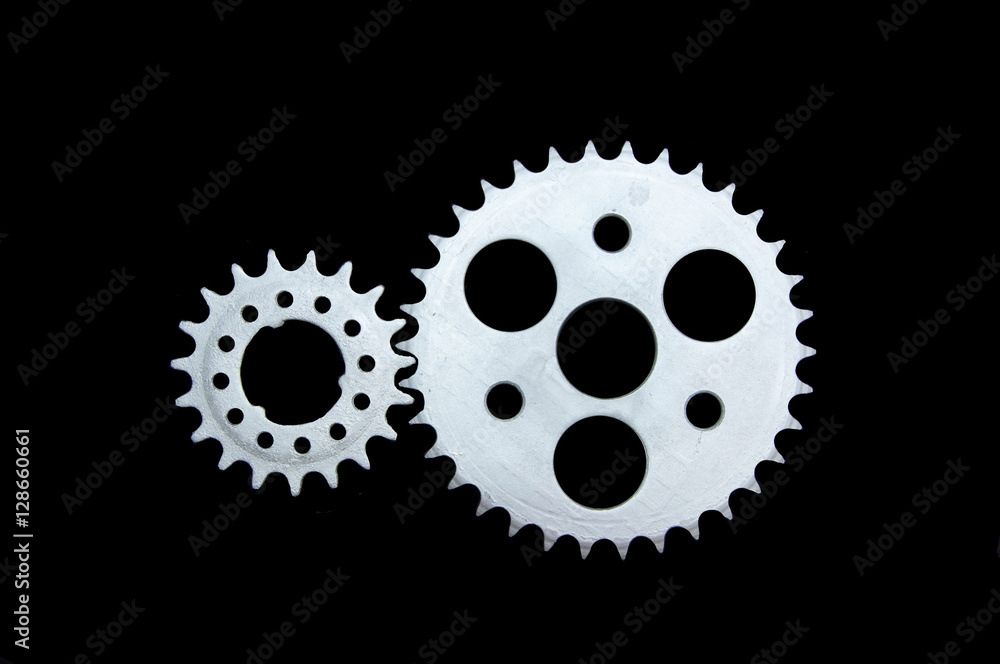 Gears on a black background. Gears on a black background.