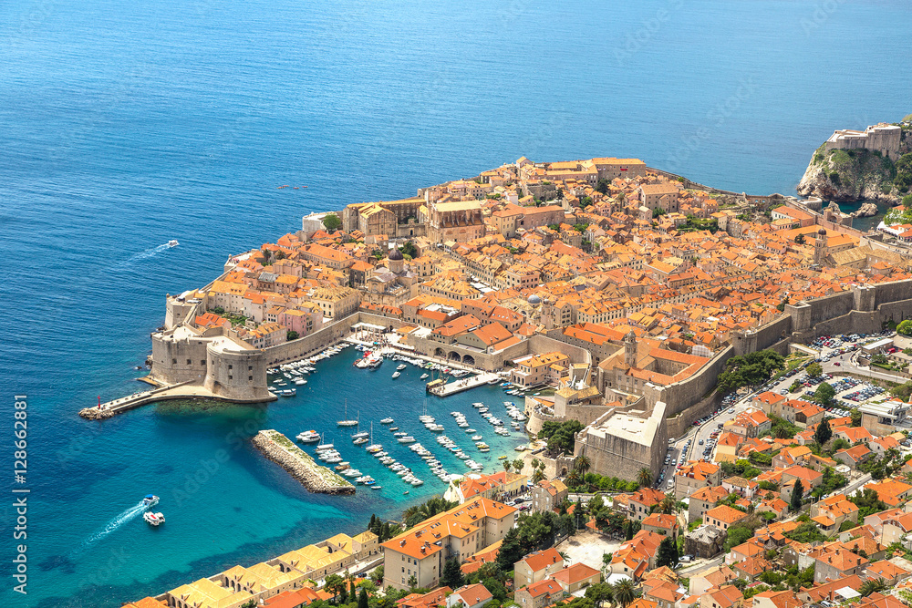 Aerial view of old city Dubrovnik