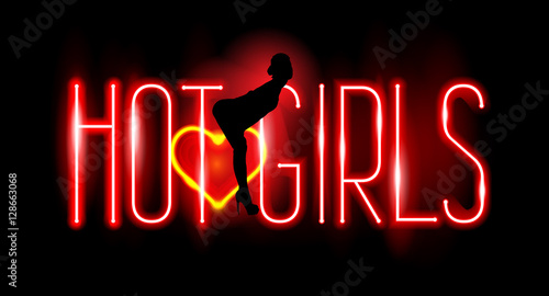 Fotografie Neon text. Happy hours. Cocktail. Vector image