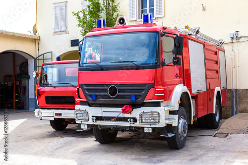 Fire engine in old city Dubrovnik