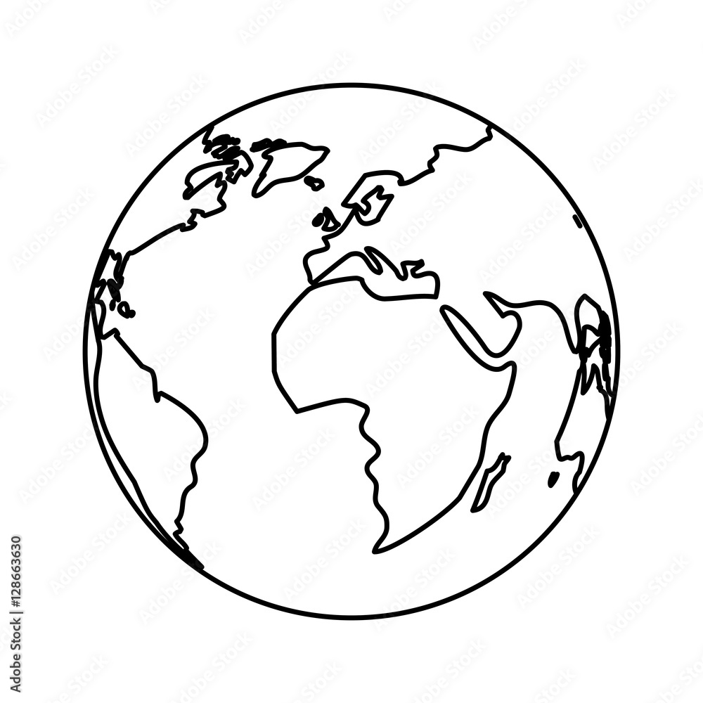 Planet sphere icon. Continent earth world and globe theme. Isolated design. Vector illustration Planet sphere icon. Continent earth world and globe theme. Isolated design. Vector illustration