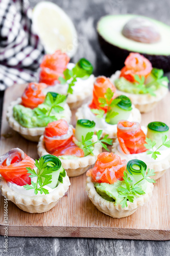 tartlets  with cream cheese and smoked salmon