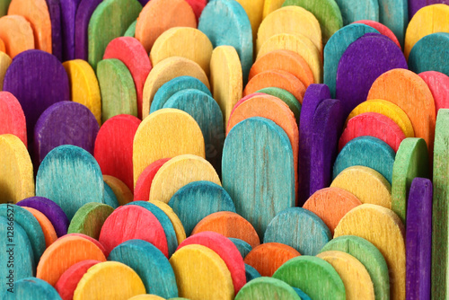 Colorful wooden ice cream sticks