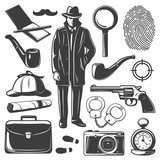 Vintage Detective Elements Set