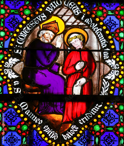 Stained Glass - Saints Conteste and Manveus, bishops of Bayeux photo