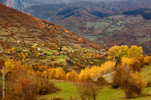 Landscape beautiful autumn nature on the hillside of Kure Mountains in Kastamonu  Turkey