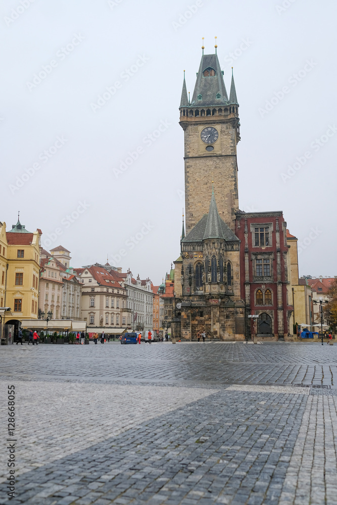 Prague, Czechia - November, 21, 2016: building of the Town hall on Old Town Square in Prague, Czechia