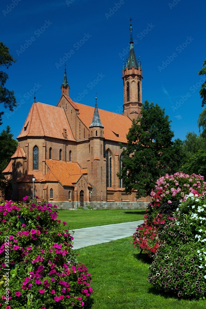 Neogothic church of the Blessed Virgin Mary in  Druskininkai, Lithuania.
