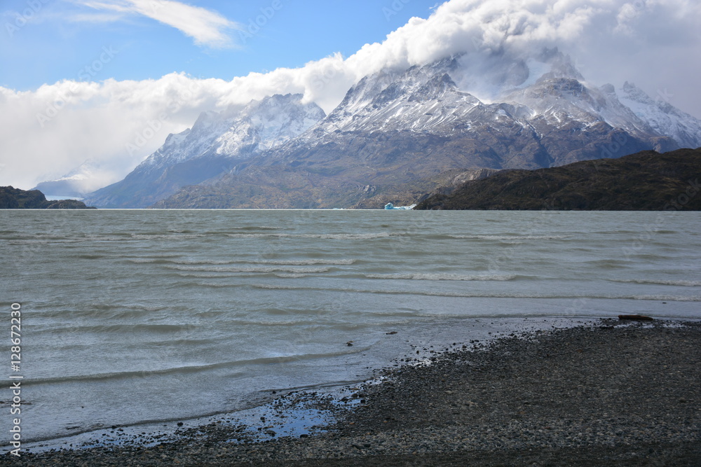 Landscape of Glaciers and Mountains in Patagonia Chile
