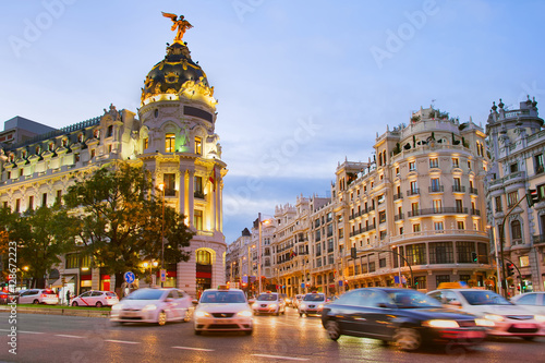 Madrid at dusk, Spain