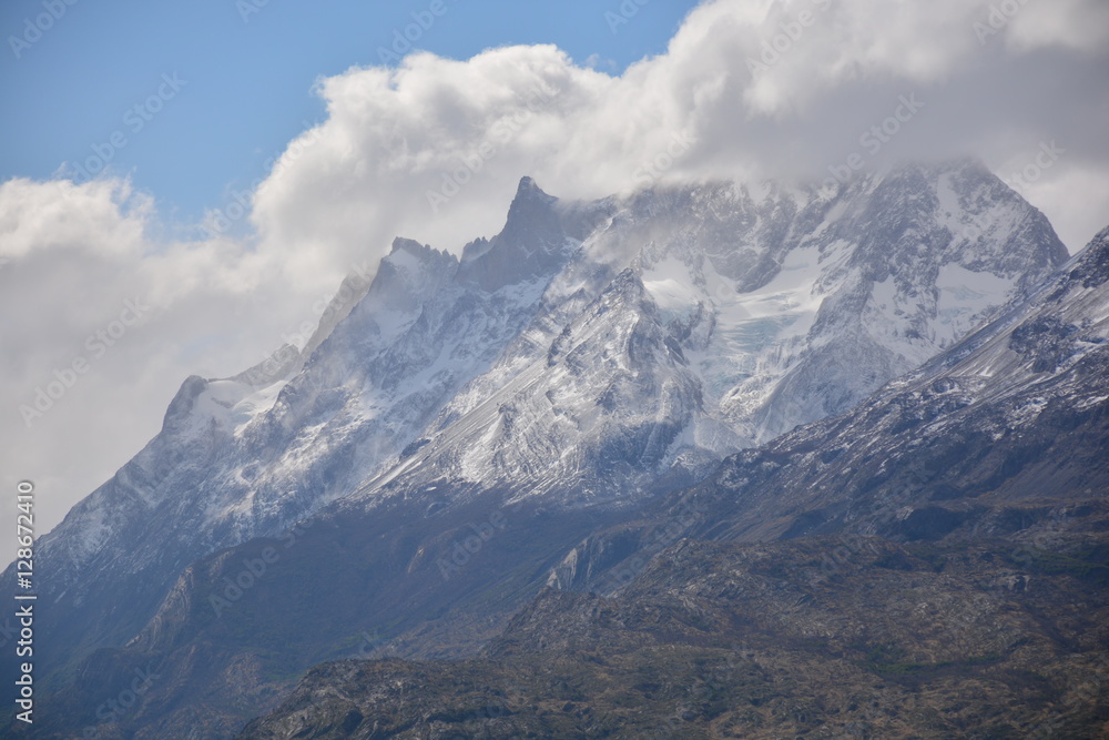 Landscape of Glaciers and Mountains in Patagonia Chile
