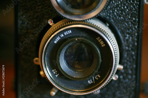 vintage detail - lens of old russian camera