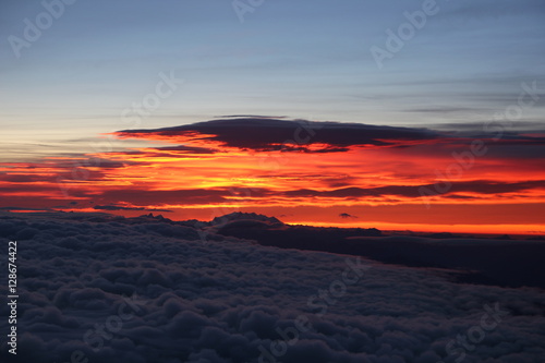 Orange pink cloudy sky