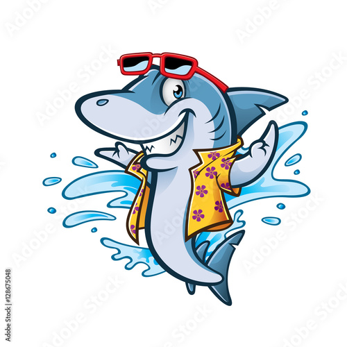 Cartoon Shark Beach