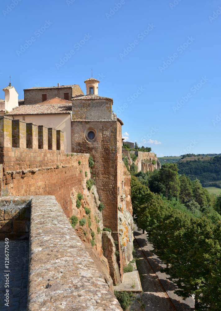 Orvieto ancient medieval wall and countryside