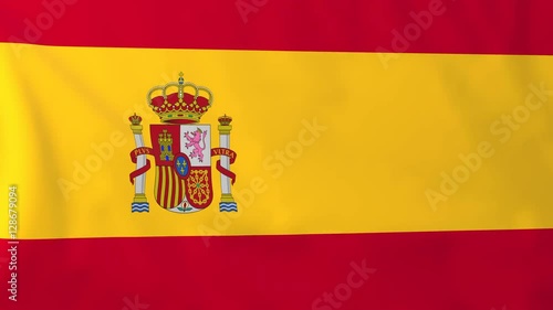 Wallpaper Mural Flag of Spain. Rendered using official design and colors. Seamless loop. Torontodigital.ca