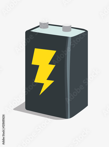 9 volt battery with electricty icon