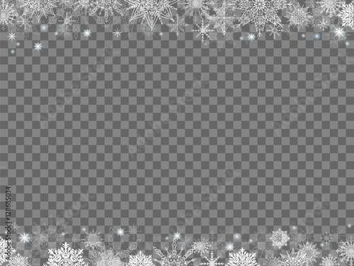 fairytale christmas background many snowflakes frame transparent
