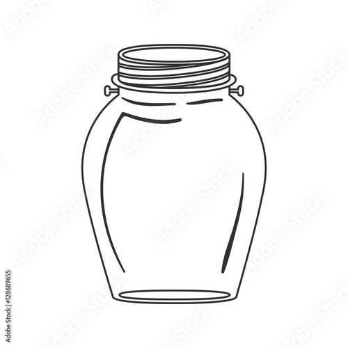 Mason jar icon. Retro vintage decoration and canning theme. Isolated design. Vector illustration