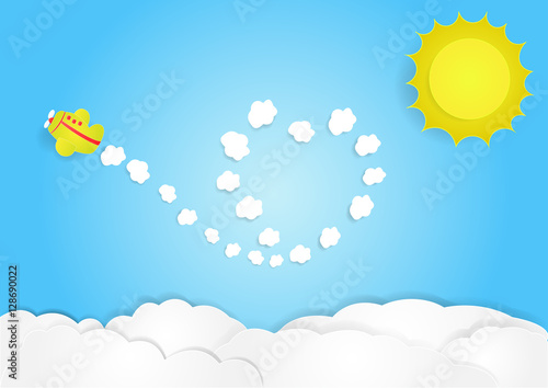 plane fly in sky with cloud...