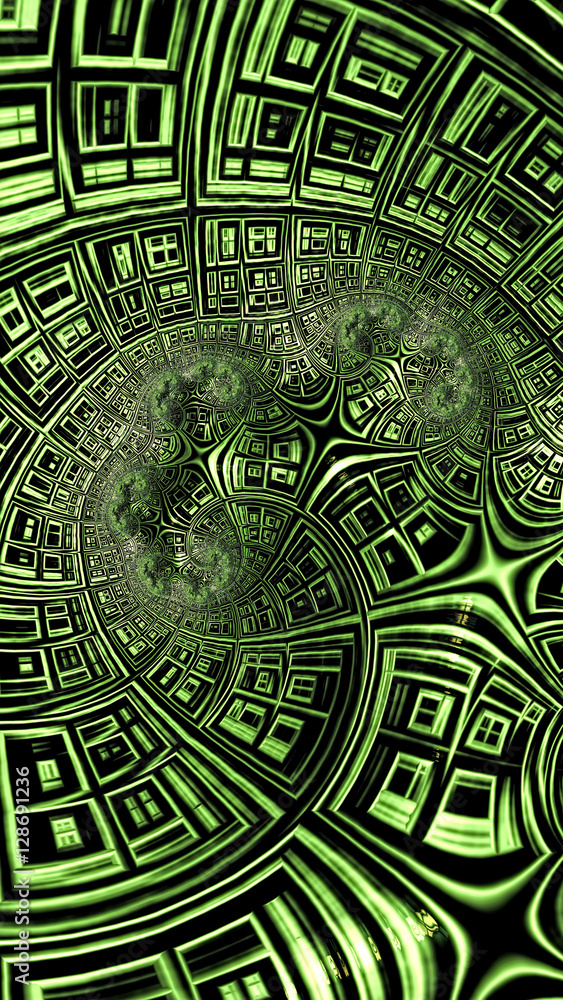 Naklejka premium Curved grid - abstract digitally generated image