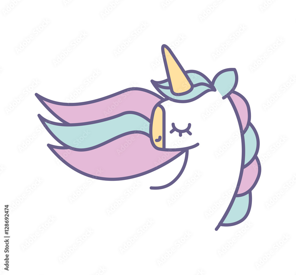 Cute fantasy unicorn icon vector illustration design Cute fantasy unicorn icon vector illustration design