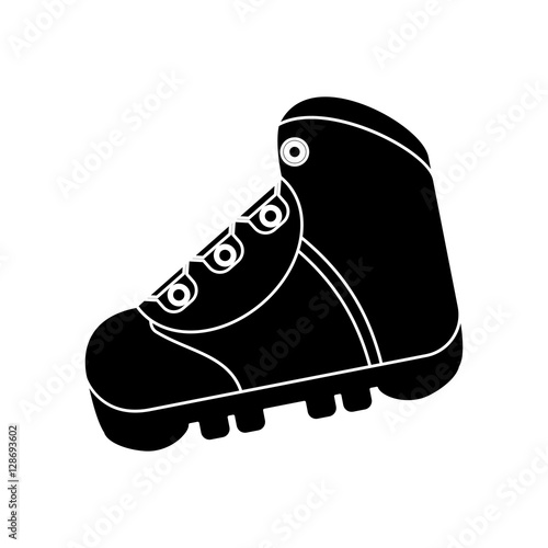 silhouette boot equipment adventure camping vector illustration eps 10