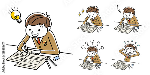 勉強する男子学生
