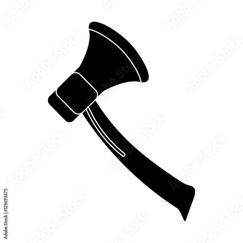 silhouette ax wooden element camping vector illustration eps 10