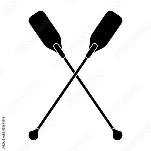 pictogram paddles crossed boat tool vector illustration eps 10