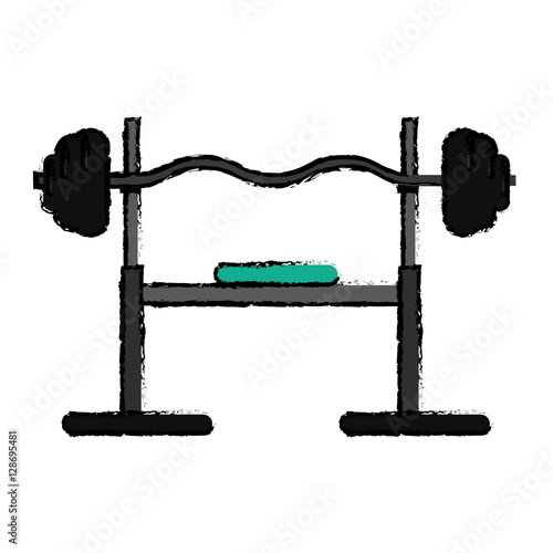 drawing brench press exercise gym design vector illustration eps 10